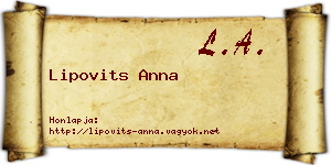 Lipovits Anna névjegykártya